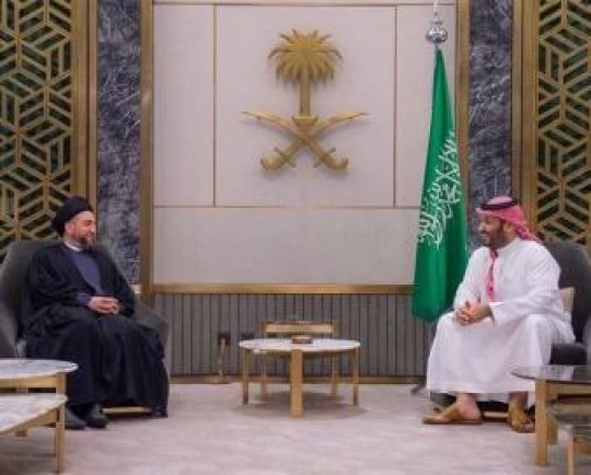 تاکید حکیم بر تثبیت آتشبس و پایان بحران در یمن در دیدار با ولیعهد عربستان